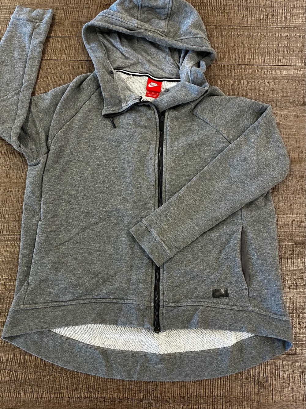 Nike Women's Heather Gray Full-Zip Hoodie size medium